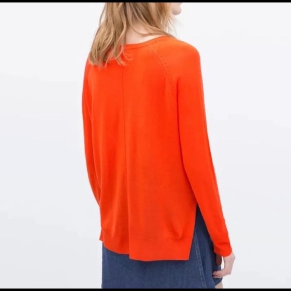 Zara Orange Lightweight Long Sleeved Sweater | S - Picture 3 of 9